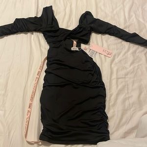 COPY - Oh polly SWEET NOTHING long sleeve mini dress in black homecoming/school…